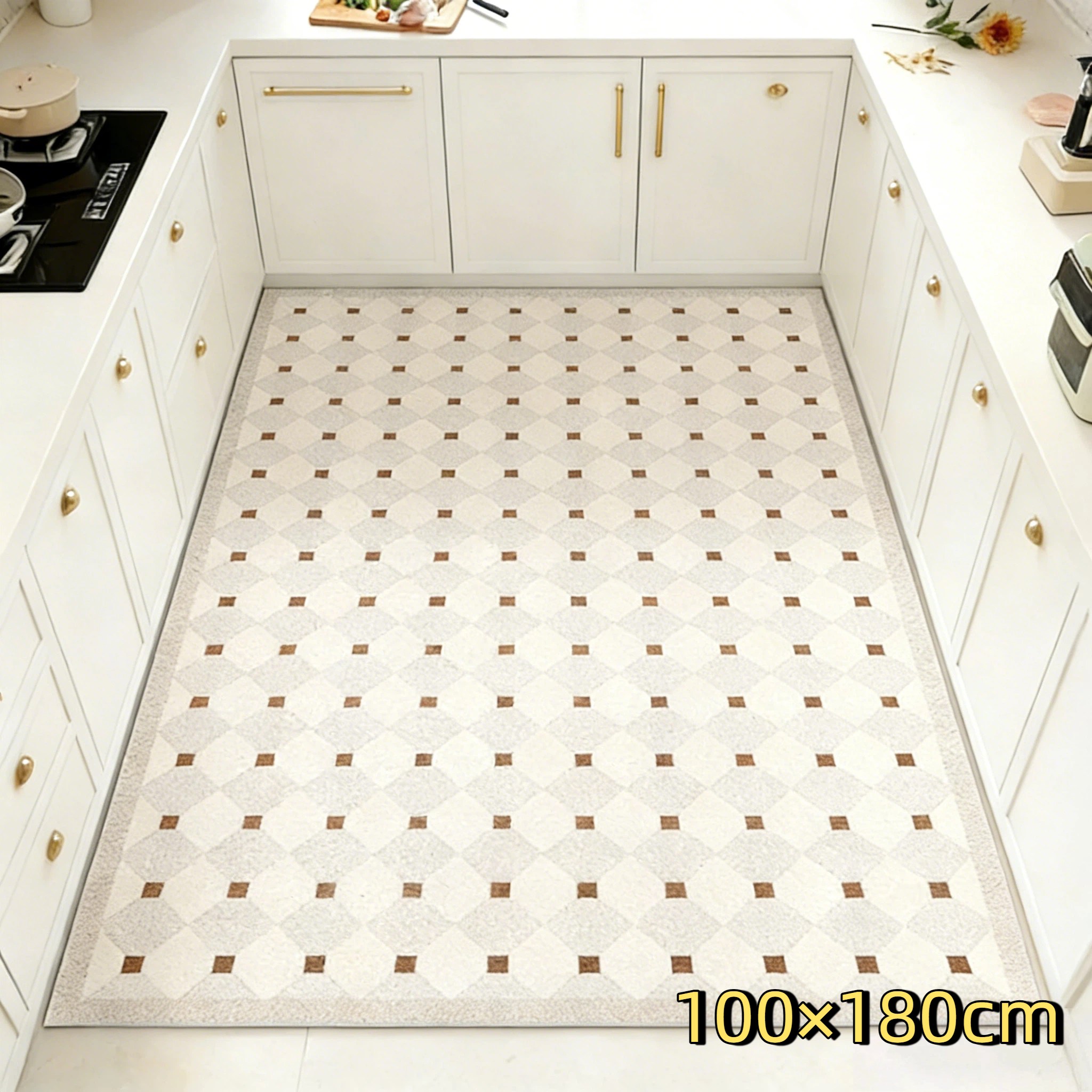 주방매트 특대형 PU 기름방지 미끄럼방지 잘라쓰는 두꺼운 주방 발매트, 파리 정원, 1개 41,700원