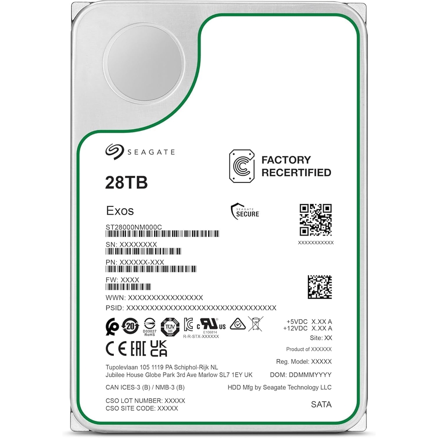 Seagate(인증된 Exos X 28TB 내장 하드 드라이브 HDD - 3.5인치 CMR SATA 6Gb/s, 7200RPM, 512MB 캐시, 250M MTBF(ST2800 1,287,500원