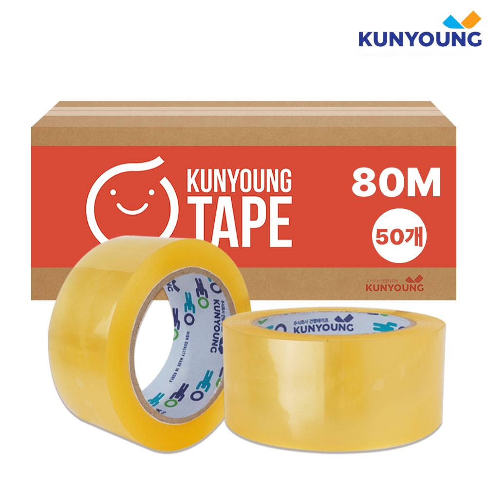 건영 박스테이프 48mm x 80M 더블중포장 투명, 50개 50,600원