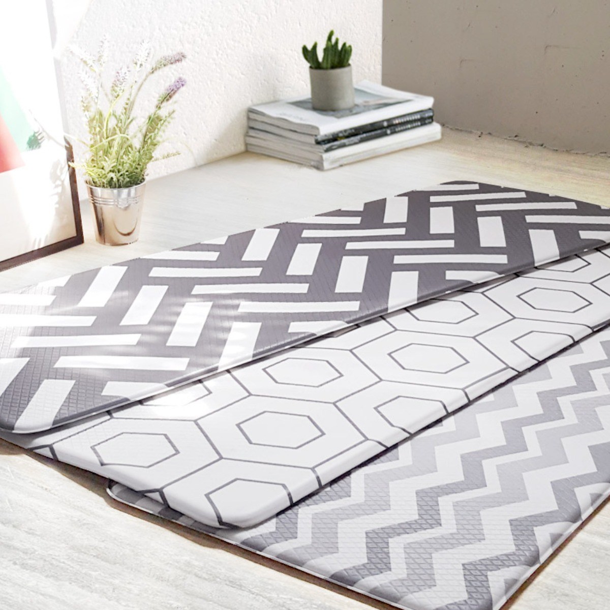 JSS&D PVC 주방매트 홈매트양면 15T 발매트, 보니토_헥사곤 21,950원