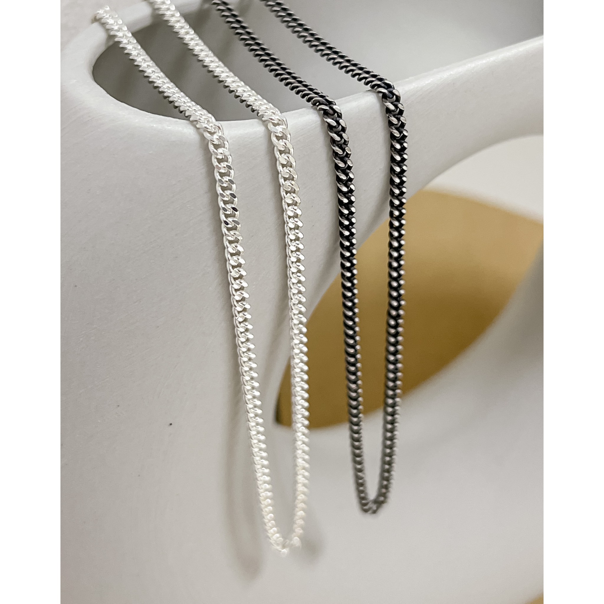 모두디자이너 남자 목걸이 커플 순은 목걸이줄 실버925 클래식 납작 체인 목걸이 E 129,400원