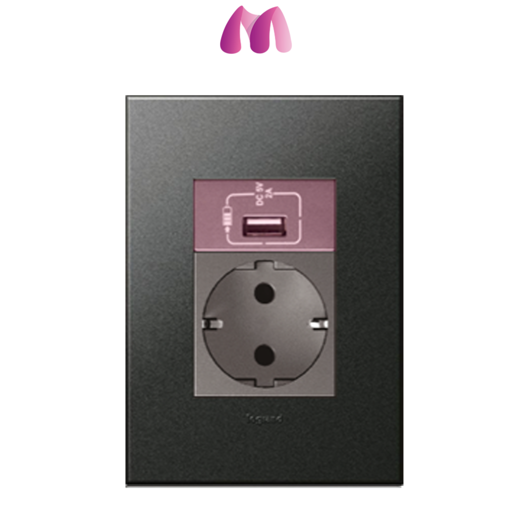 머슬전기 르그랑 아테오 국내용 USB-A 일반1구 콘센트 그라파이트 87,500원