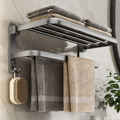 은회색 무타공 욕실 수건걸이 선반 47cm 화장실 타올걸이, 1개 18,640원