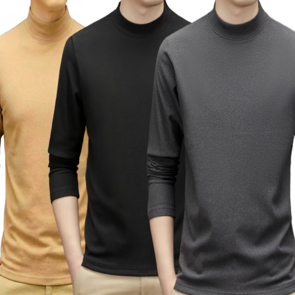 에스벨코 남자 반목티 기모 긴팔 반폴라 티셔츠 3종세트 33,800원