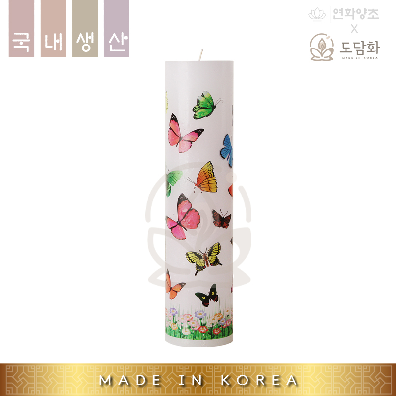 (국내산) 원백 전사지초 7종 기도초 원기둥 불교 법당초 국산양초, 1세트 165,000원