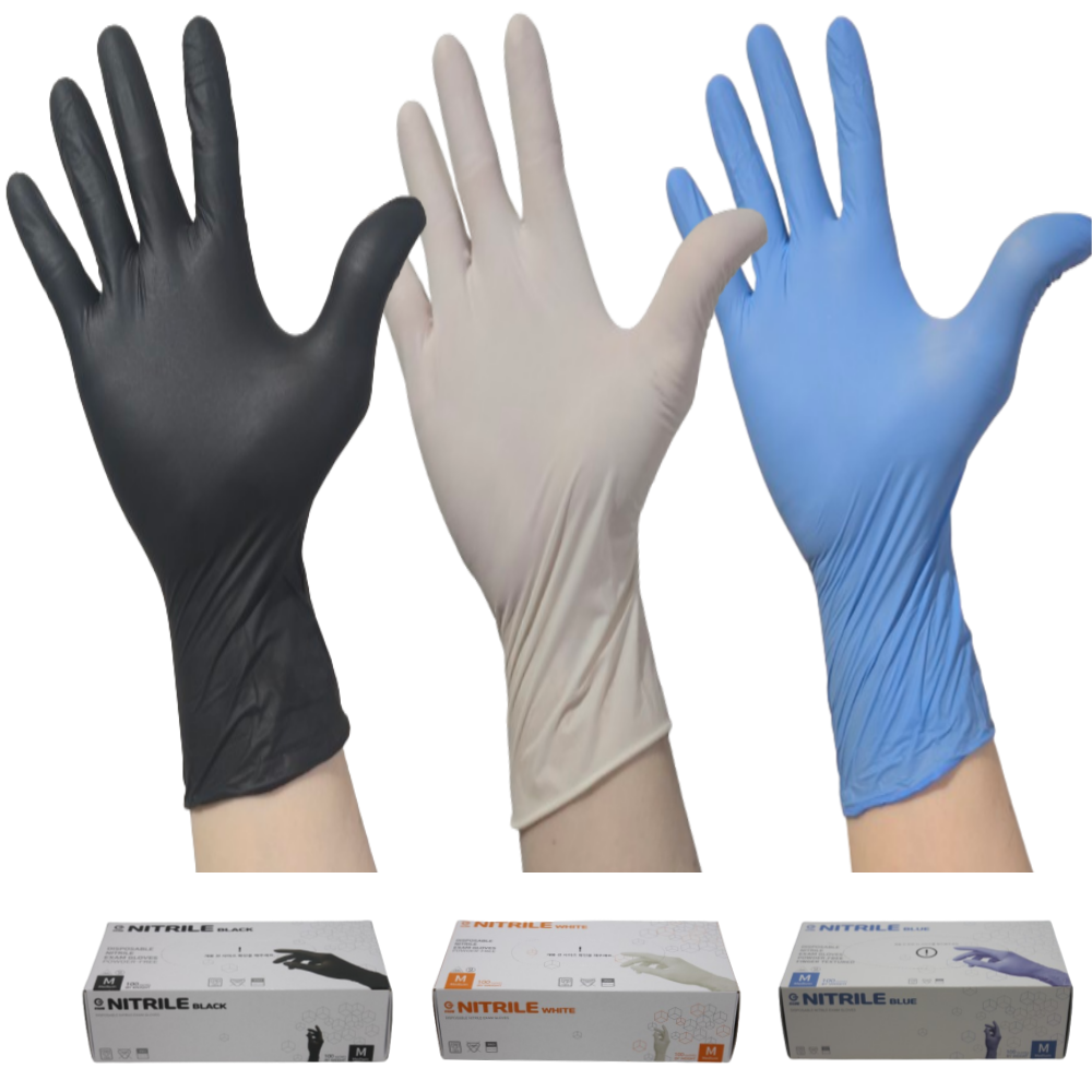 리스코 니트릴장갑 라텍스 고무장갑 식품용 두꺼운 파우더프리 요리용 쉐프 청소 100매, 블랙, 중, 100매, 1세트 13,200원