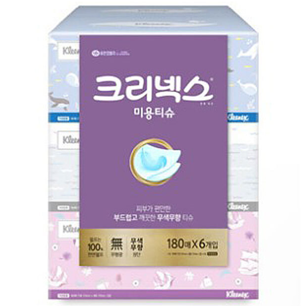 크리넥스 무색무향 클래식 각티슈 180매x6입 12,500원