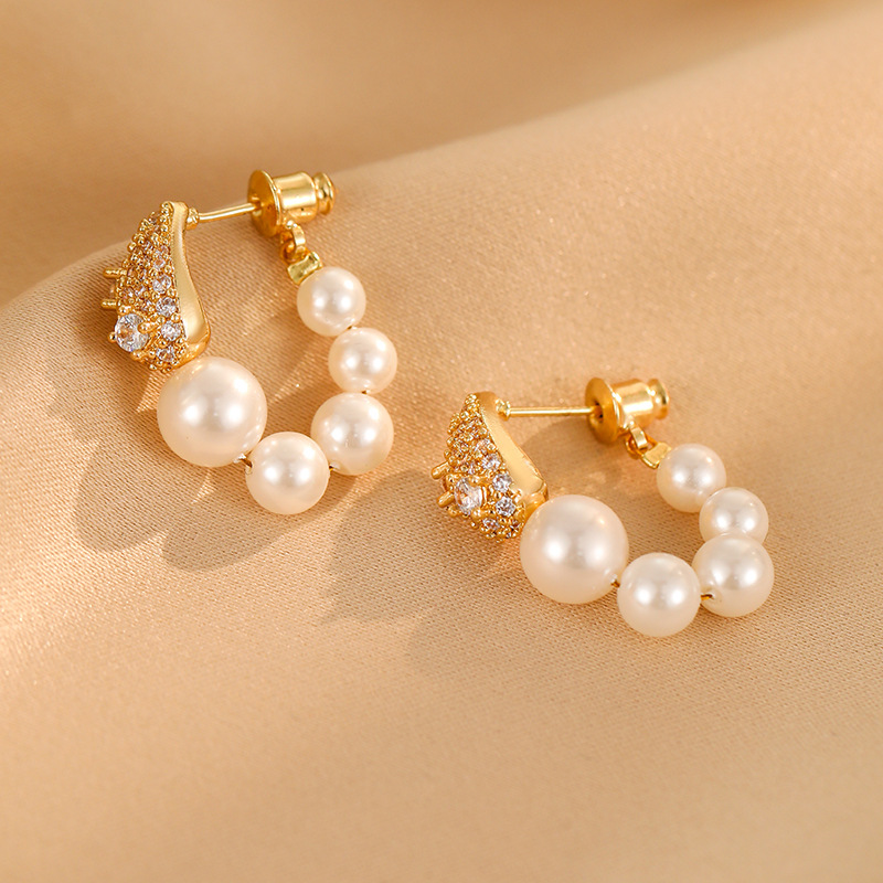 NXNA 18K 천연 담수 진주 천연담수진주 보석 귀걸이 여 BLCZW-ED008,도금 65,000원