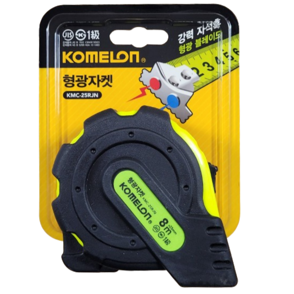코메론 형광자켓 8Mx25MM 휴대용 자석 줄자 인테리어 사무용 (KMC25RJN-8M), 1개 18,000원