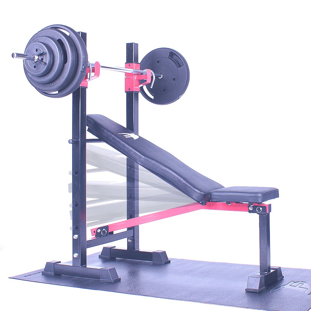 포스스포츠 각도조절 벤치프레스 핸들원판세트, black&red 154,000원