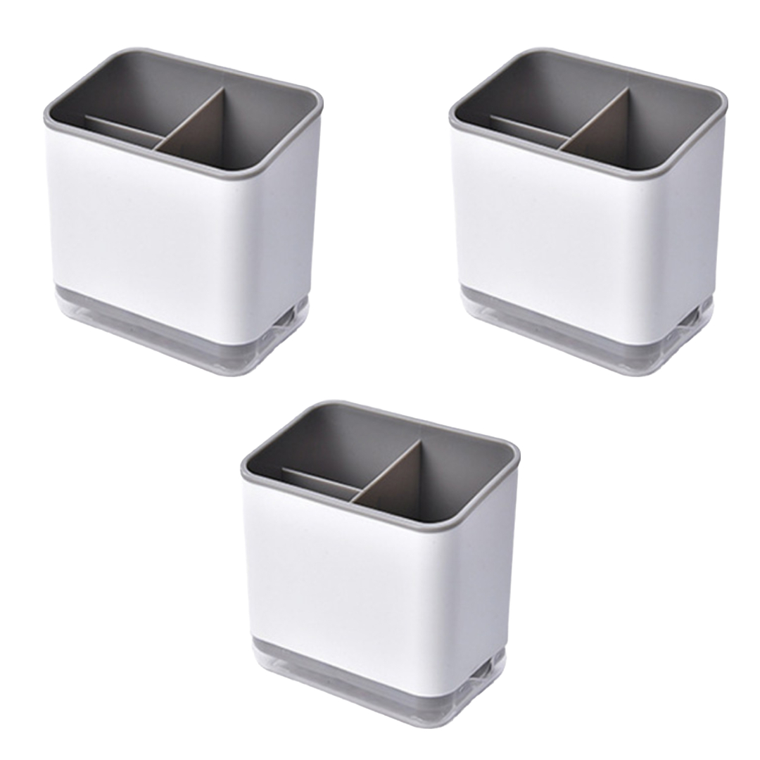 백재 투명물빠짐 수저통 3구 3개, 블랙, 1개 22,000원