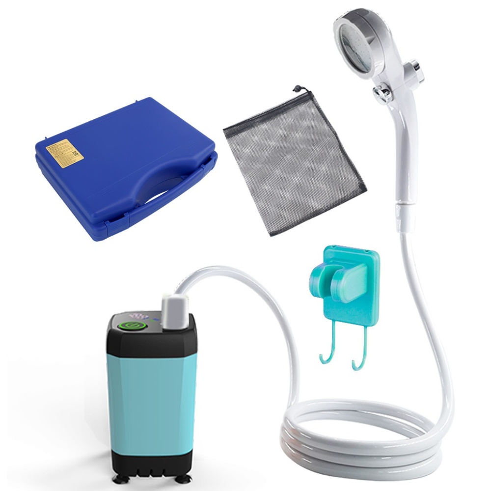 HK.sell 수온표시 충전식 휴대용 캠핑 샤워기 kc 인증 대용량 건전지 5200mAh 39,800원