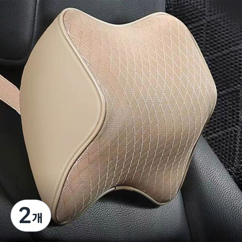 차량용 목쿠션 메모리폼 목쿠션 자동차 목베개 헤드레스트, 2개, 베이지 18,330원