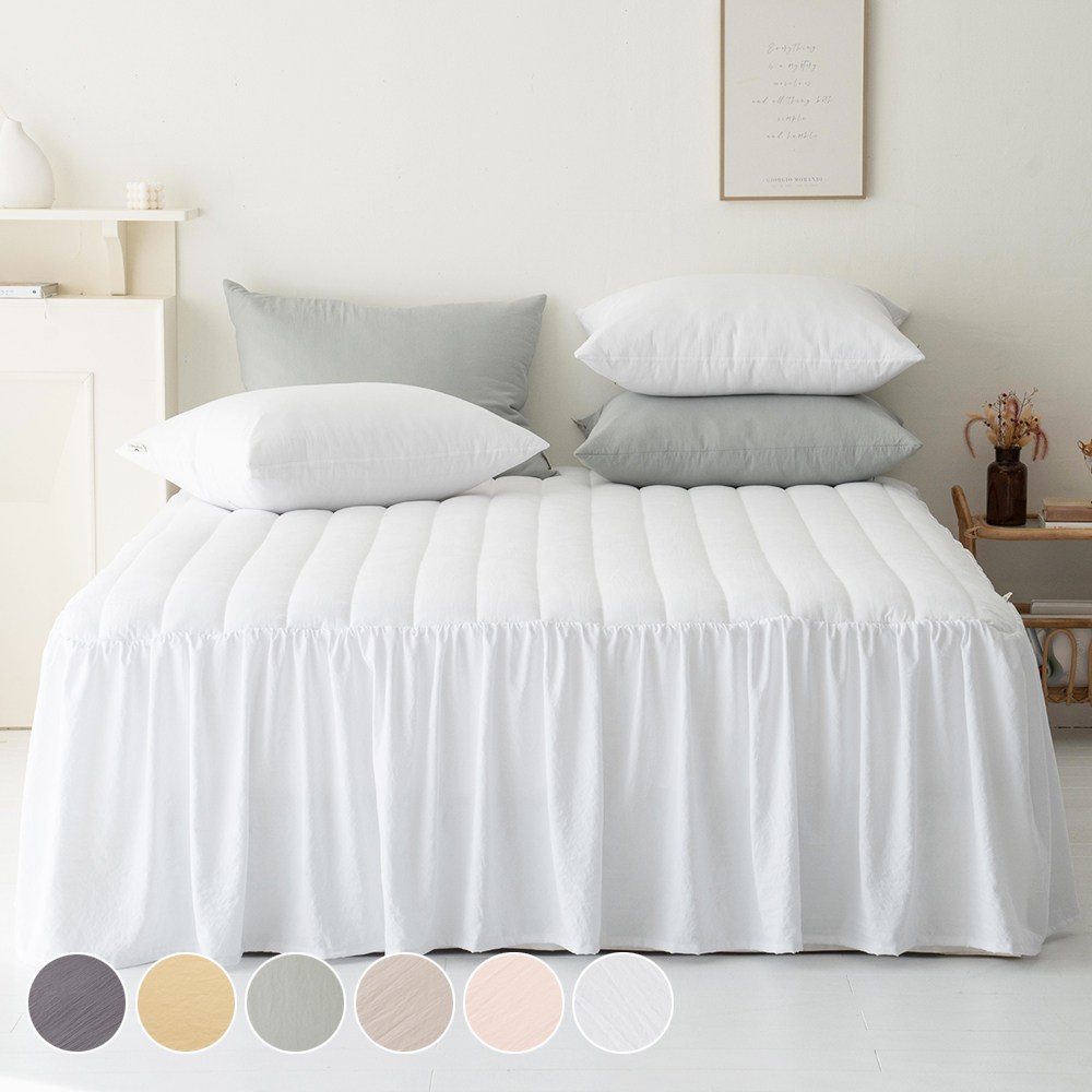 마이크로 퓨어스킨 누빔 레이스 침대스커트 (S/SS/Q/LK/EK) 6color 51,900원