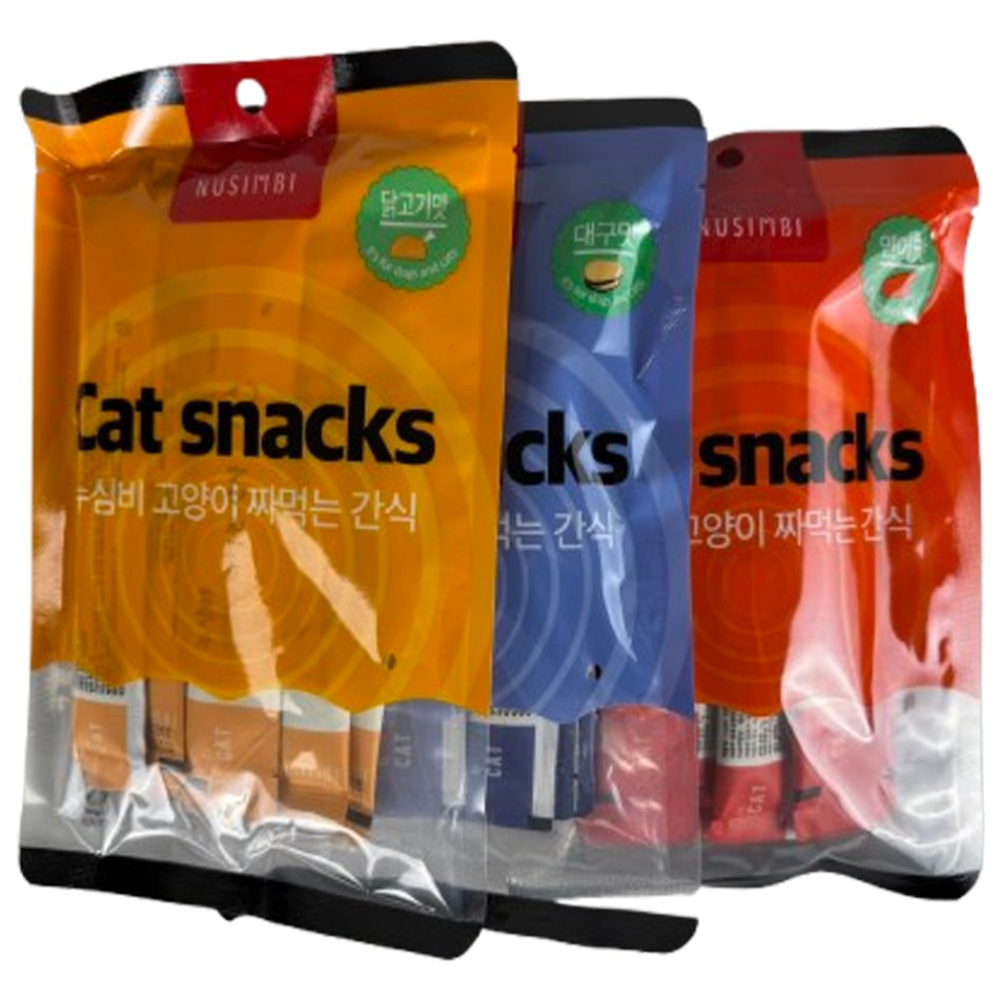 누심비 고양이 짜먹는 간식 길고양이 대용량 15g 3가지맛 90개, 대구맛, 닭고기맛, 연어맛, 15g, 90개 16,700원