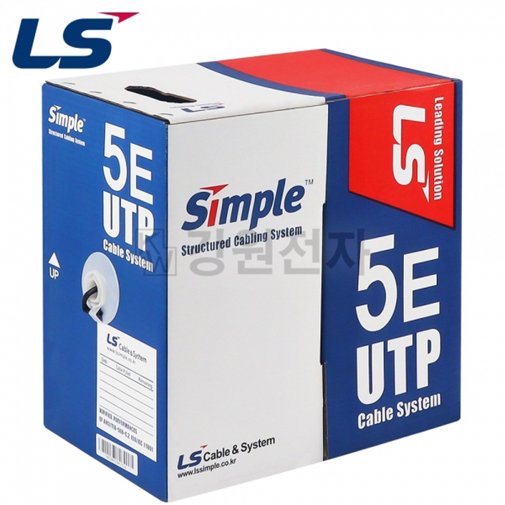 LS전선 CAT.5E UTP 옥외용 케이블 단선 블랙 300m (랜케이블 lan선 UTP-E-C5G-E1VN-M 4P BK) 147,000원