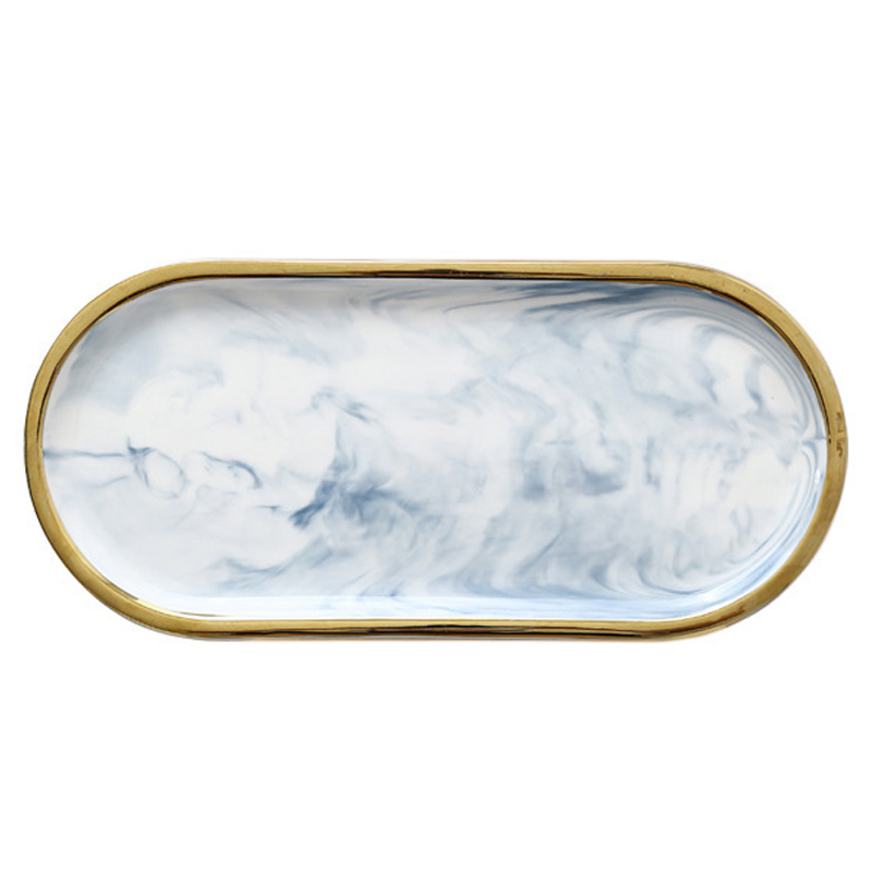 풀커버링 다용도 인테리어 촬영 정리 소품 대리석 마블 골드 트레이, 블루 8,030원