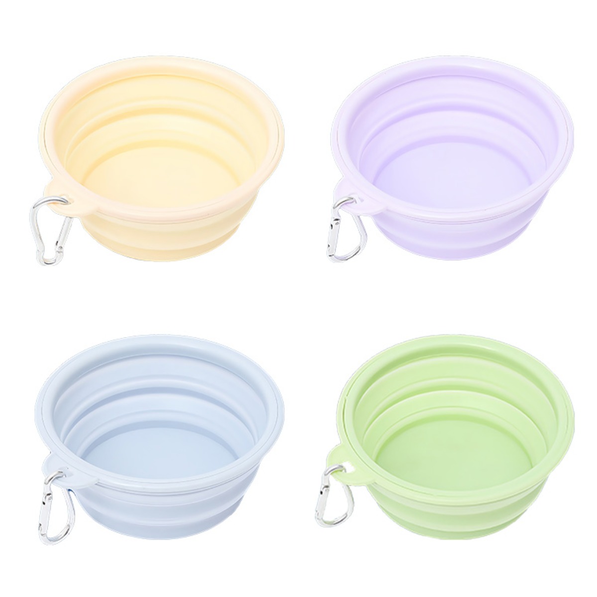 투데이리빙 4개 세트 반려동물 접이식 실리콘 식기 350ml 강아지 고양이 휴대용 그릇 캠핑 산책 다용도 밥그릇 애견 자바라 물그릇 7,500원