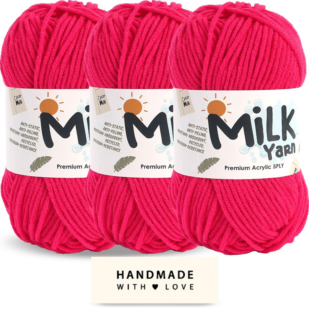 니뜨 밀크얀 뜨개실 50g x 3p + 코튼라벨 세트, 1세트, 07핫핑크 6,900원