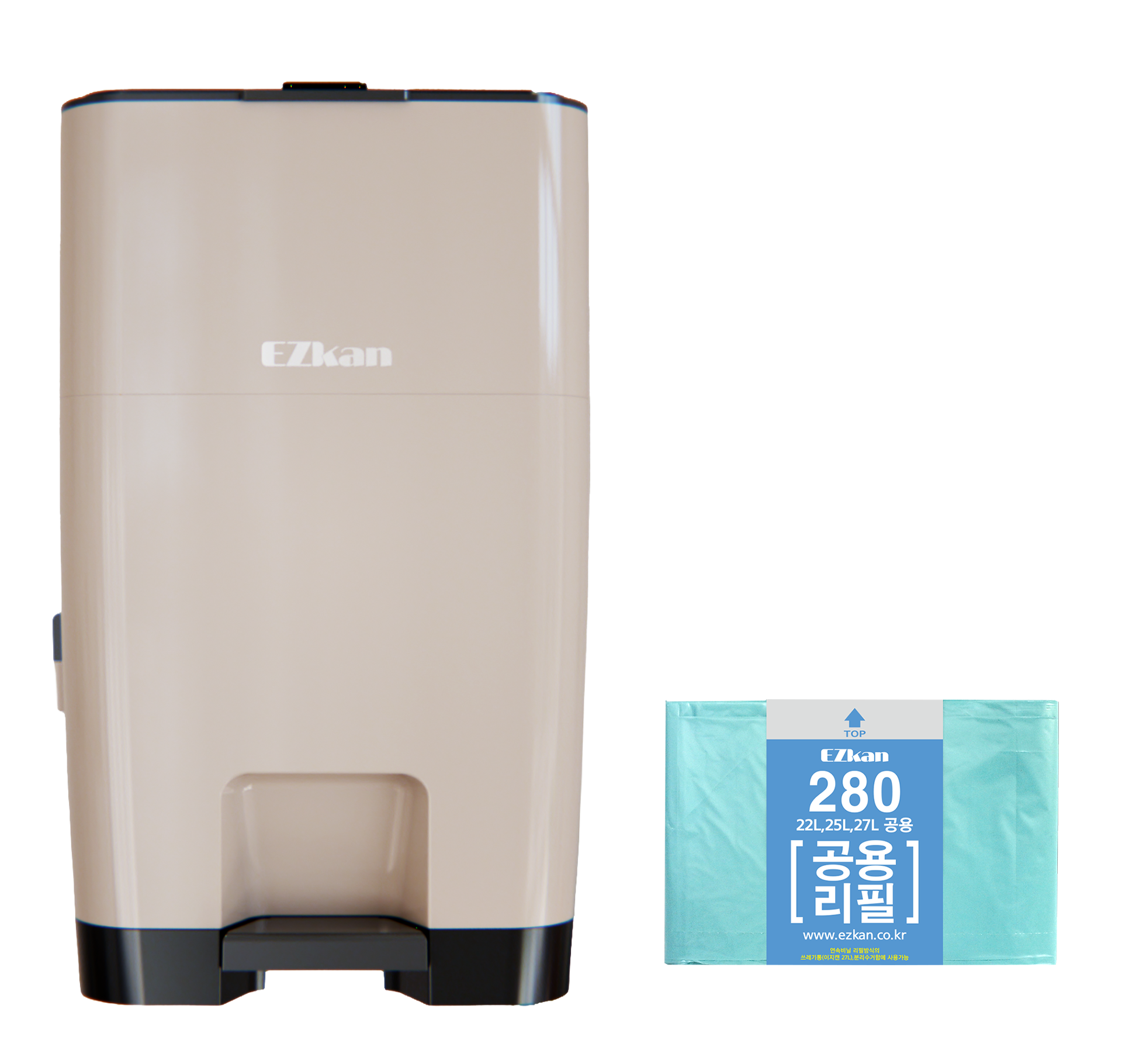 이지캔 종량제봉투 호환 칼라 기저귀 쓰레기통 + 리필 롤 세트 37,800원