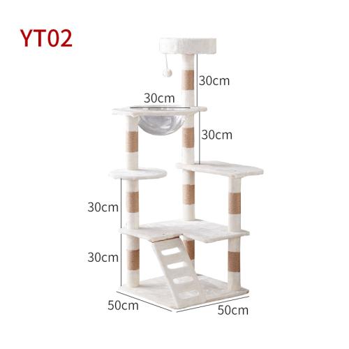 고양이 스크래쳐 다단계 봉제 콘도 대형 나무 긁는 기둥이 있는 키 큰 타워 보드 실내 고양이를 위한 농어 동굴 78,370원