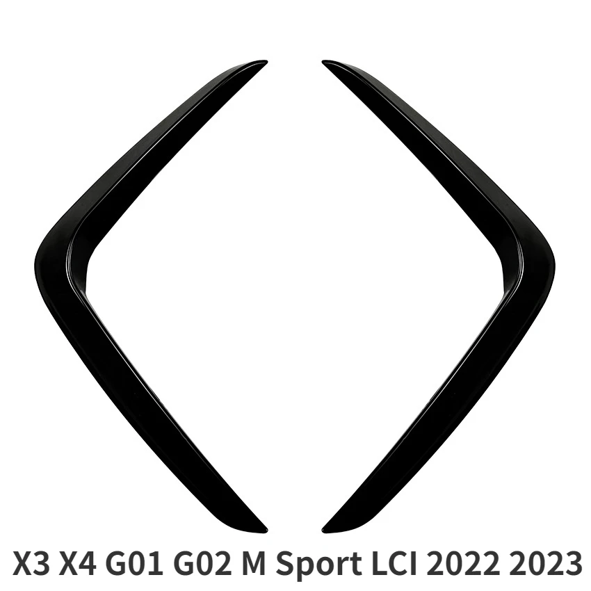 글로스 블랙 자동차 앞 범퍼 립 스포일러 안개등 프레임 커버 트림 그릴, BMW X3 X4 G01 G02 M 스포츠 2018 50,300원
