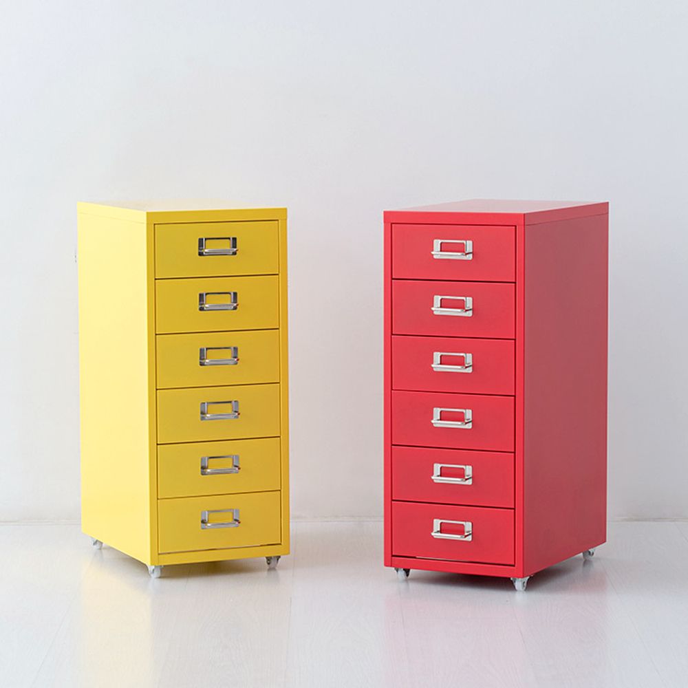 이동식 책상서랍장 6단 사무실 철제 수납서랍장 hjs+7618jE, 옐로우, 본상품선택 104,110원
