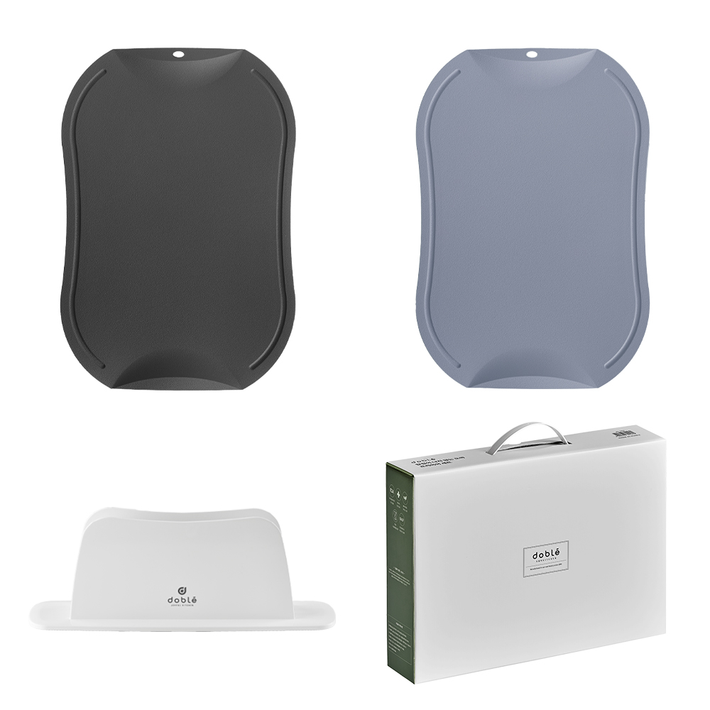 도블레 칼집나지 않는 도마 중 차콜 + 블루그레이 + 거치대 세트, 1세트, 도마 중 차콜 + 블루그레이 + 스탠드 49,800원