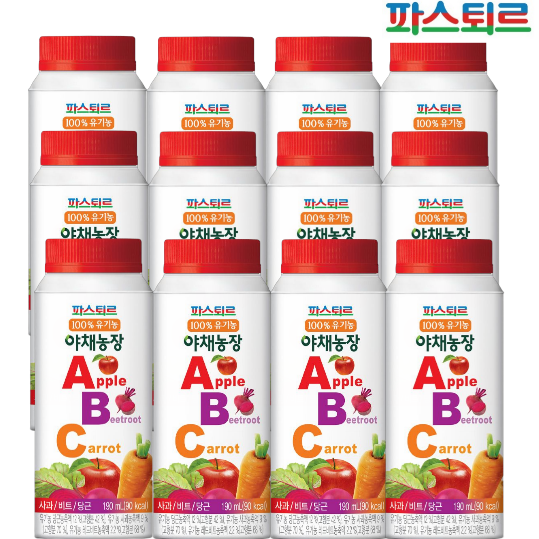 파스퇴르 100%유기농 야채농장 ABC주스190ml (냉장보관) 15,900원
