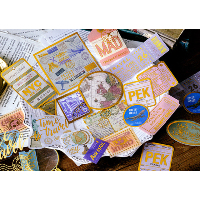 빈티지 다꾸스티커 vol 10 금박 우주 여행 커피 다이어리꾸미기 인스 레트로 4,900원