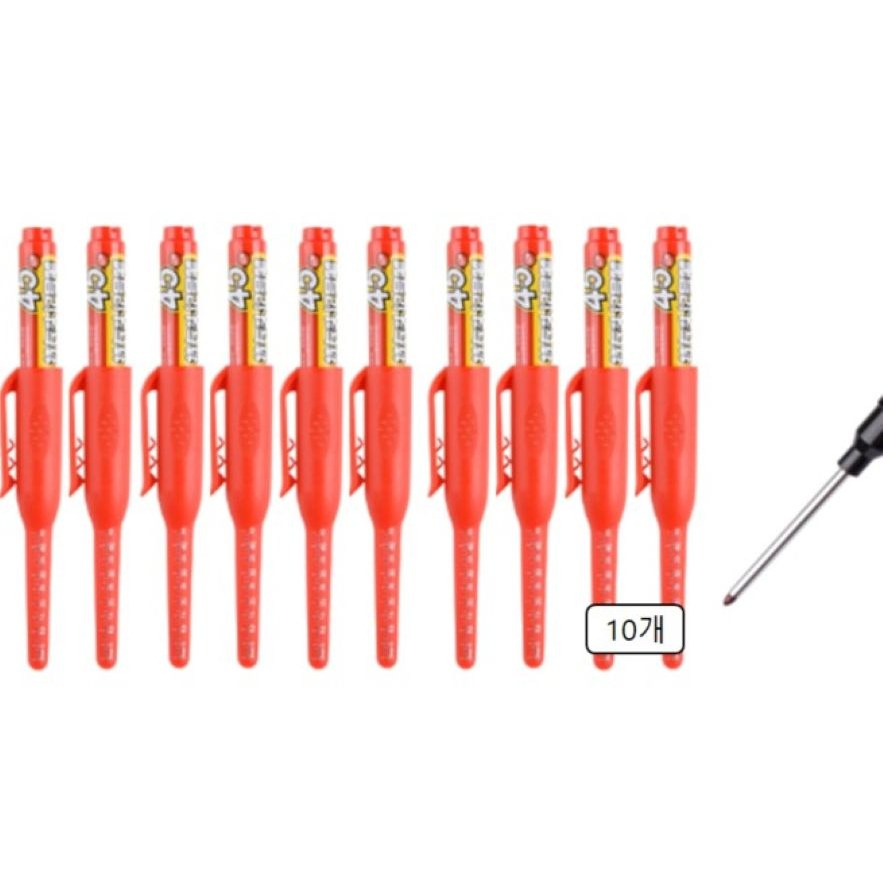 신나서상사 공업용 인테리어 긴촉 롱닙 마카펜, 10개, 1색, 레드 10,900원