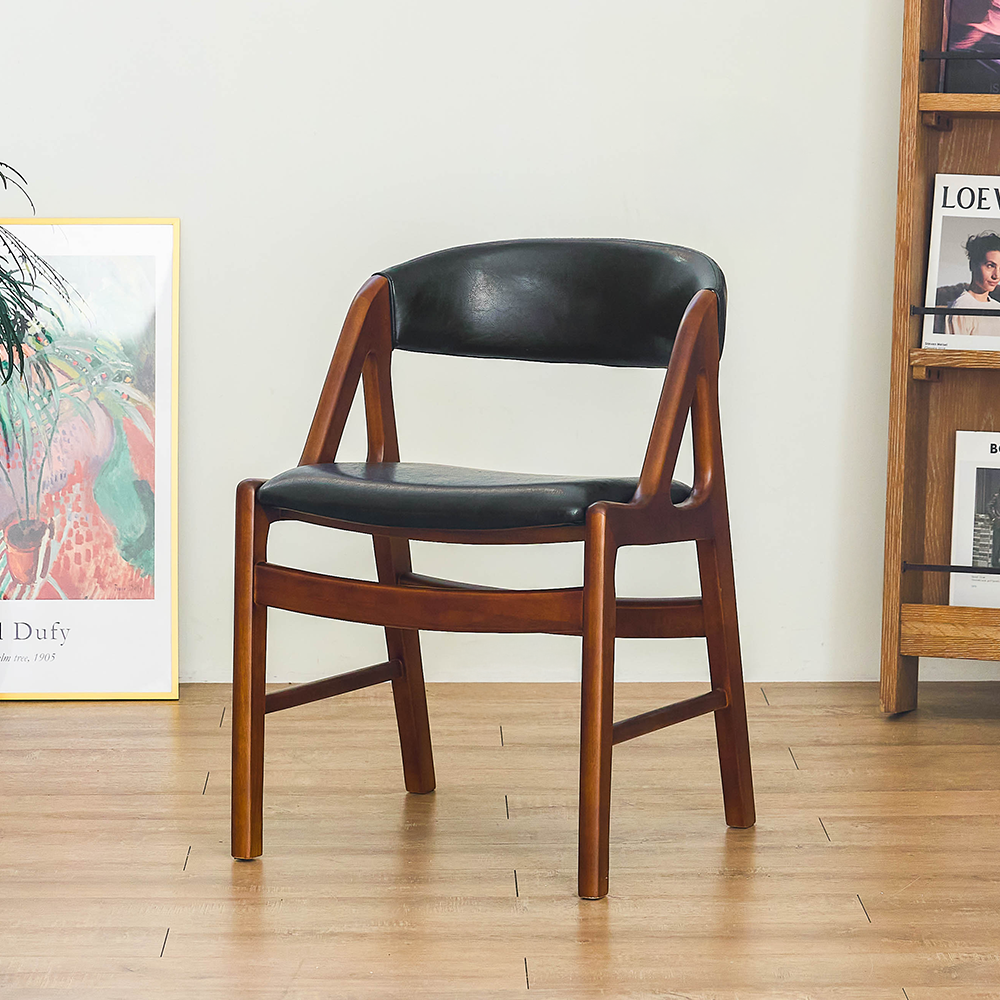 퍼니인어스 라임체어 원목 가죽 의자 식탁 인테리어 카페 체어, 1개, 블랙 78,900원