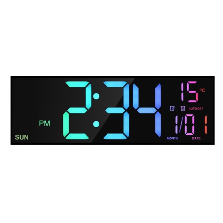 LED 인테리어 무소음 디지털 리모컨형 전자 벽시계, 검정색 58,100원