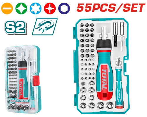 토탈공구 스크류 드라이버 비트 세트 55pcs TACSD30556 25,000원