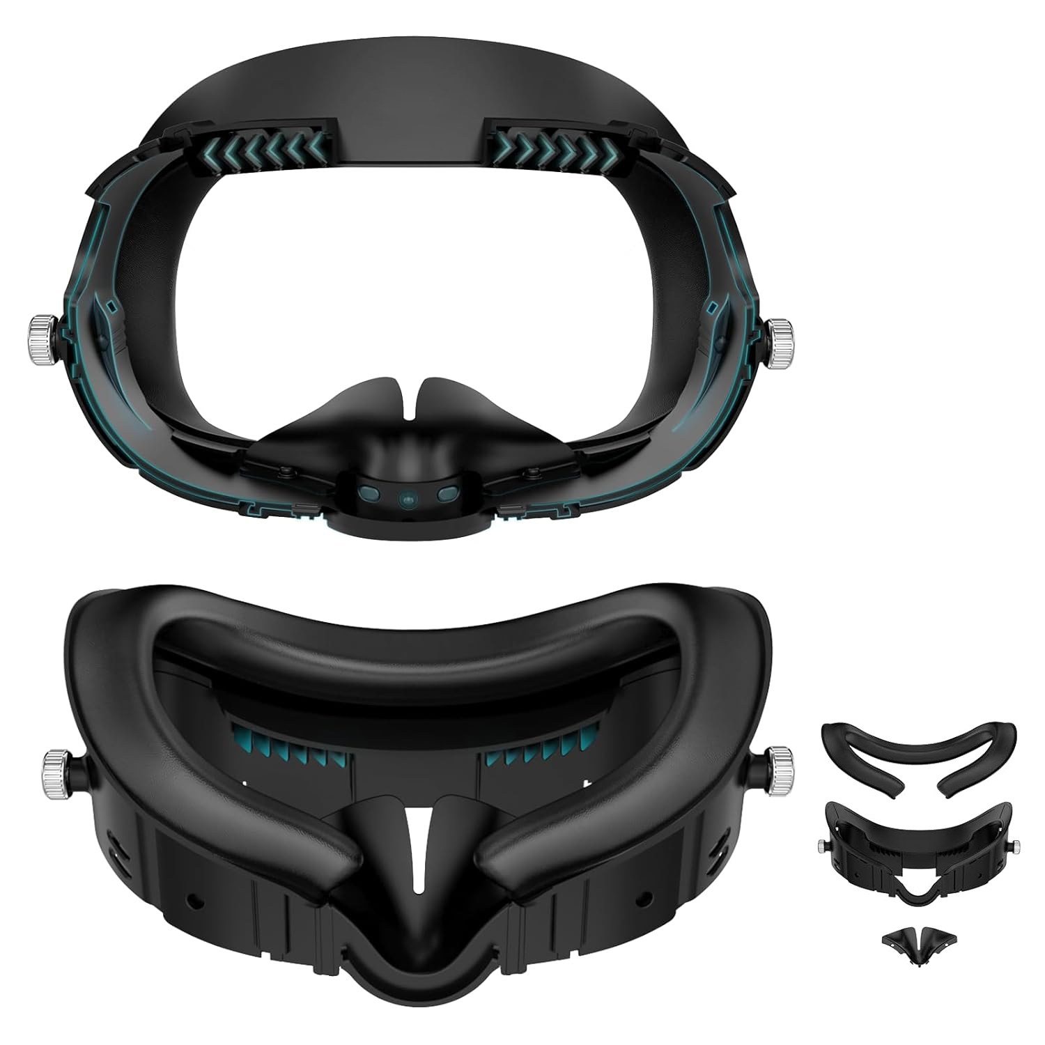 메타 퀘스트 3 VR 3-in-1 업그레이드 얼굴 마스크 PU 가죽 패드 인터페이스 브라켓 쿠션, 3단계 높이 조절 기능, 빛 차단 기능을 갖춘 얼굴 커버 및 VR 액세서리, 1개, 검정, 단일 상품 48,200원