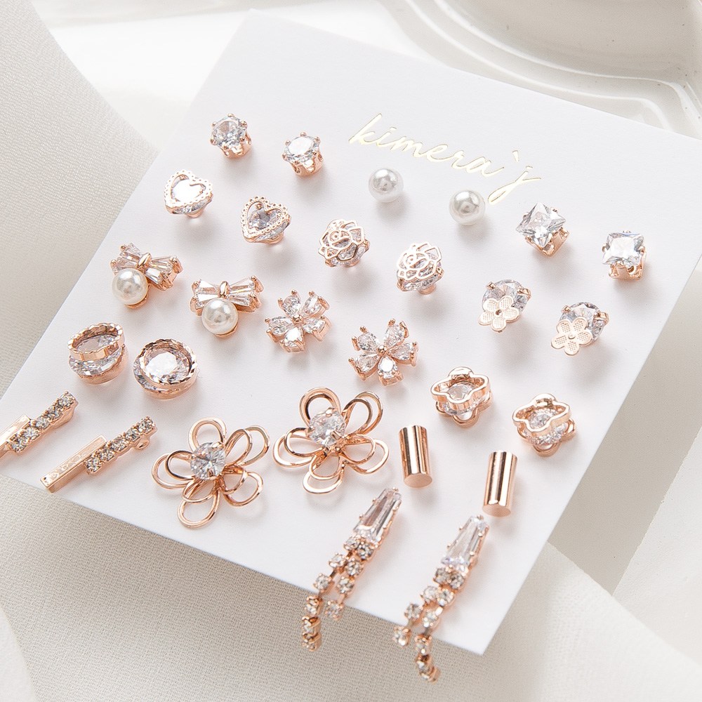 키메라제이 여성용 데일리 핑크 큐빅 28피스 귀걸이 세트 19,900원