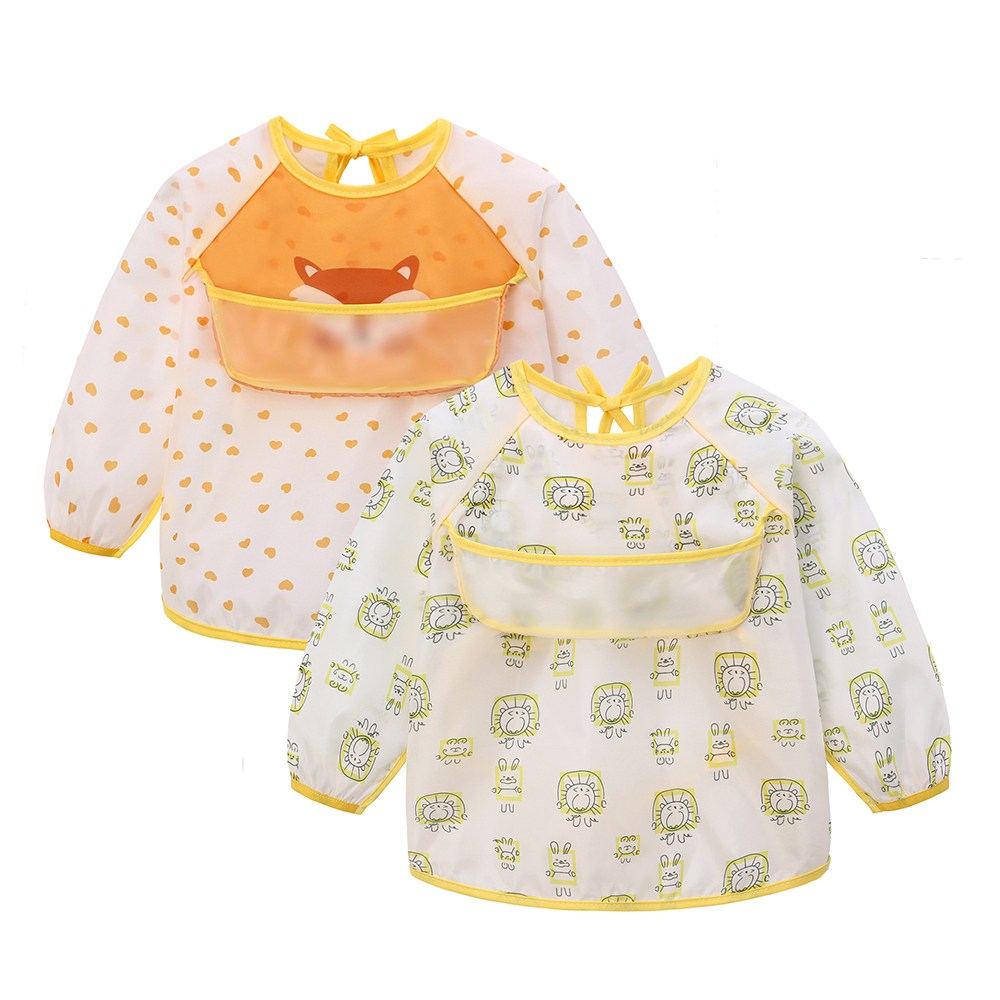 미라클 베이비 아기 방수 긴팔 턱받이, 1세트, 2개입, 여우+사자 26,900원