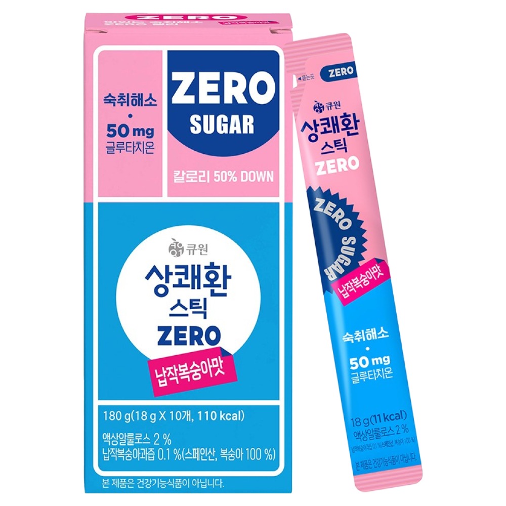 상쾌환 스틱 ZERO 납작복숭아맛 숙취해소제 10p, 180g, 1개 12,900원