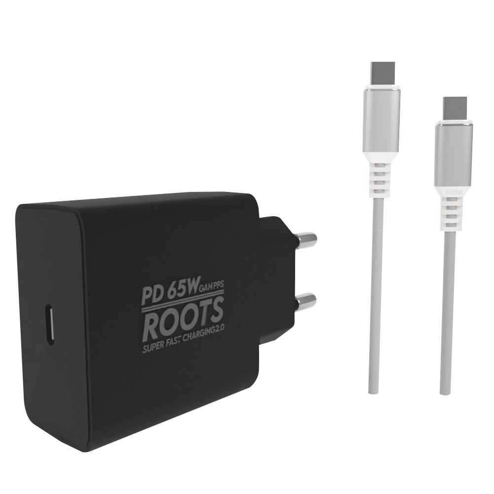 루츠 65W Gan PD PPS C타입 국내생산 초고속 충전기 + C to C 100W 5A E Marker 1.5M 케이블포함 29,800원