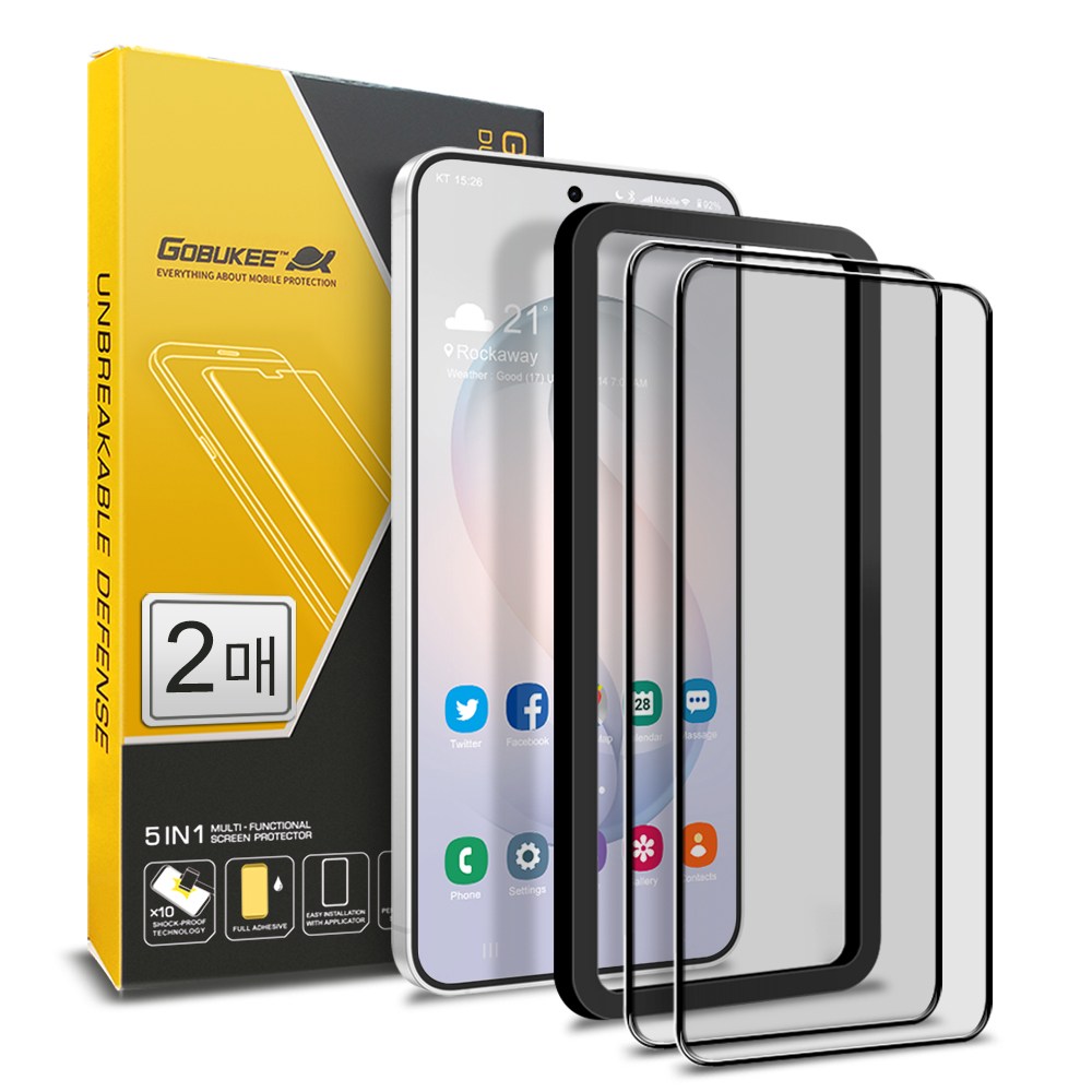 고부기 풀점착 풀커버 강화유리 액정 보호 필름 2p, 1세트 9,900원