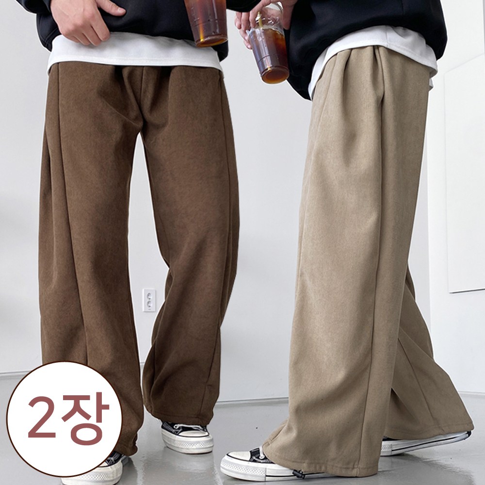 [1+1] 2장가격 소프트 코듀로이 벌룬 셔링 와이드 바지 팬츠 35,700원