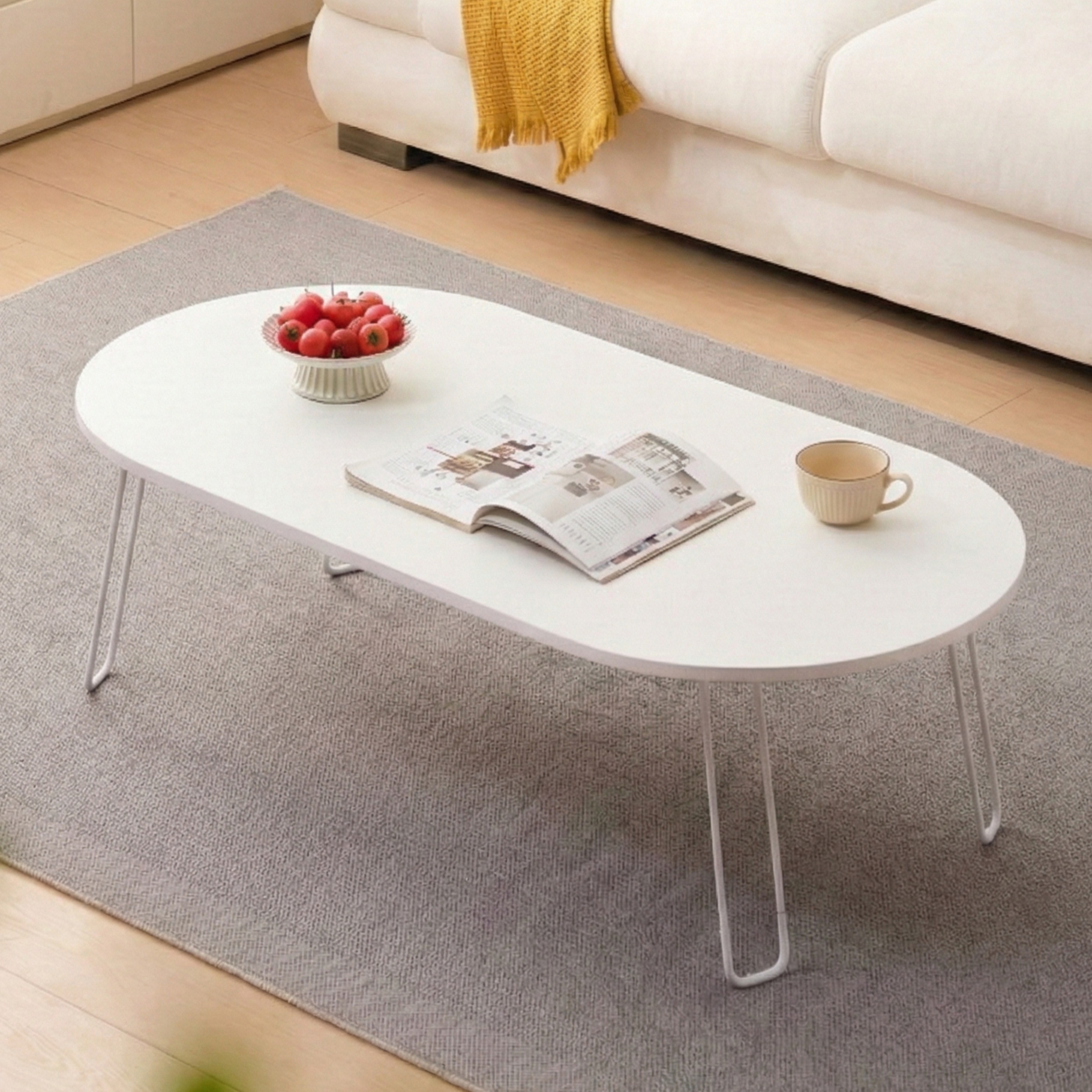 소프트엣지 타원형 접이식 좌식 테이블 24,800원