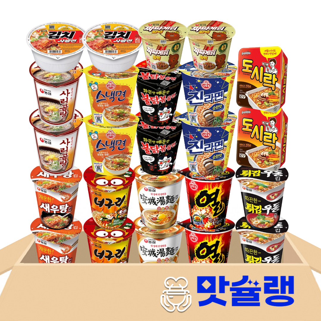 [맛슐랭] 김치2+너구리2+불닭2+사리곰탕2+새우탕2+스낵2+안성탕면2+열라면2+진라면(순)2+짜파게티범벅2+튀김우동2+도시락2 30,900원