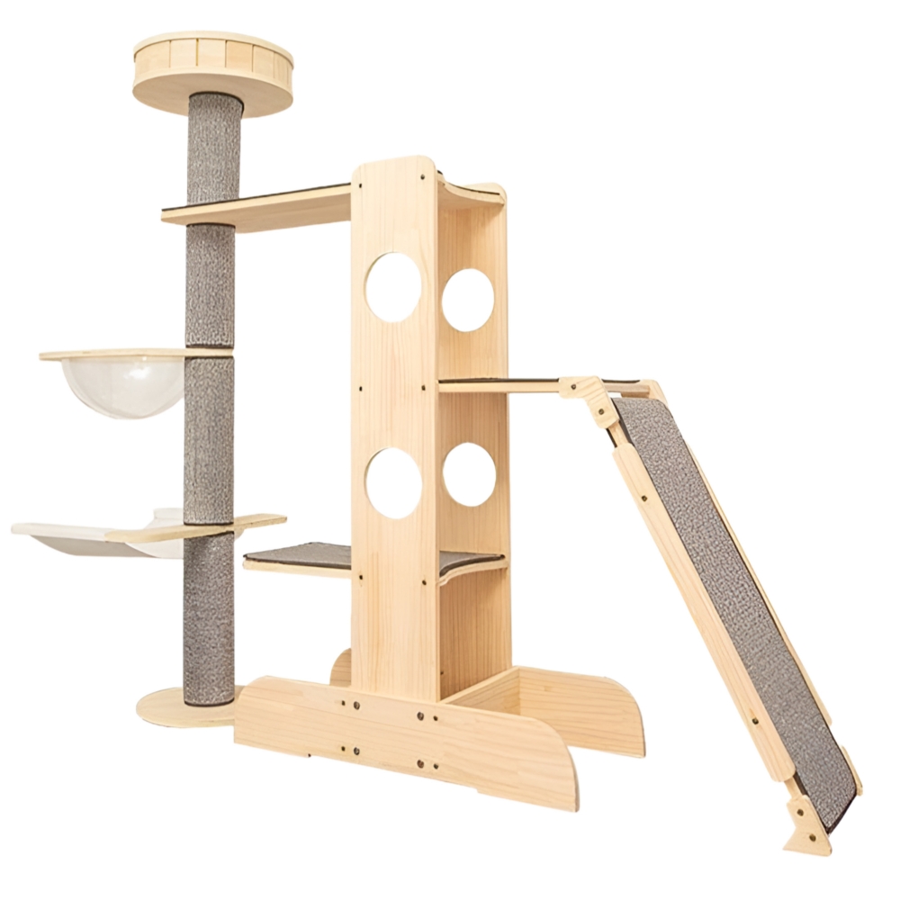 반테일 럭셔리 고양이 캣타워 원목 대형 슬라이드형 스크래쳐 놀이터 간편설치, 1개, 어반우드 309,000원