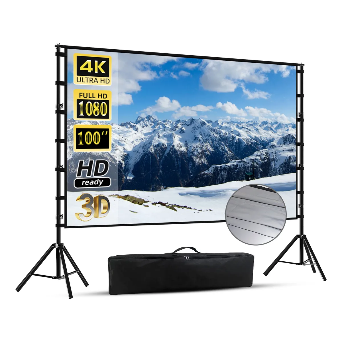 VEIDADZ  4K ALR 실외용 빔프로젝터 스크린 광시야각, 듀얼 삼각대+가방 포함 59,920원