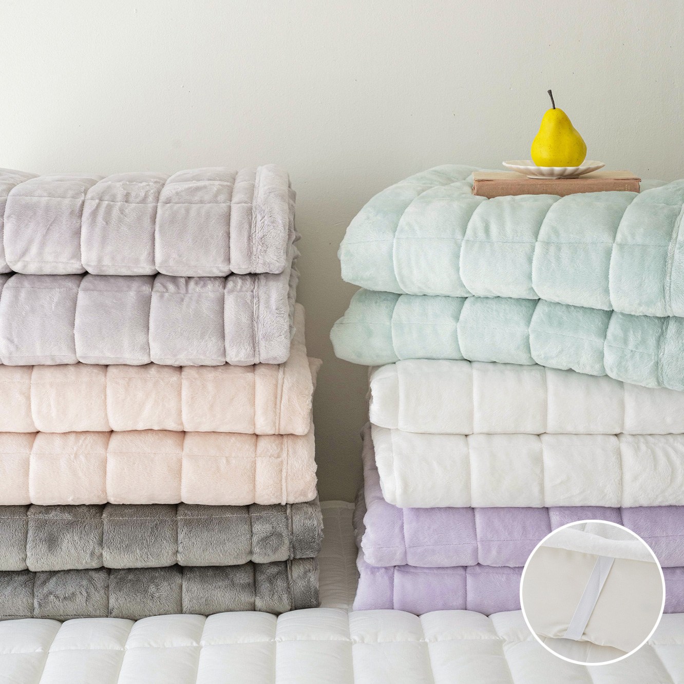 후끈부들 밍크촉감 프리미엄 5mm 장모 극세사 고정밴드 침대패드 S/K 패밀리, 밀크화이트 44,900원