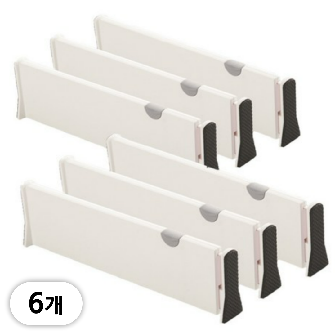 라이프업 튼튼한 서랍 길이조절 칸막이 파티션, 화이트, 6개 22,100원