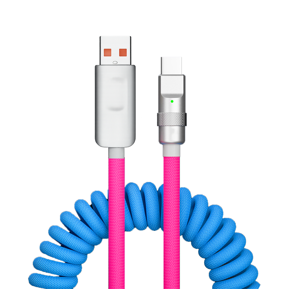 C타입 A to C 고속 충전 스프링 케이블 카플레이 데이터 전송 지원, 버블팝 A to C타입(스카이/핫핑크), 1개, 100cm 8,970원