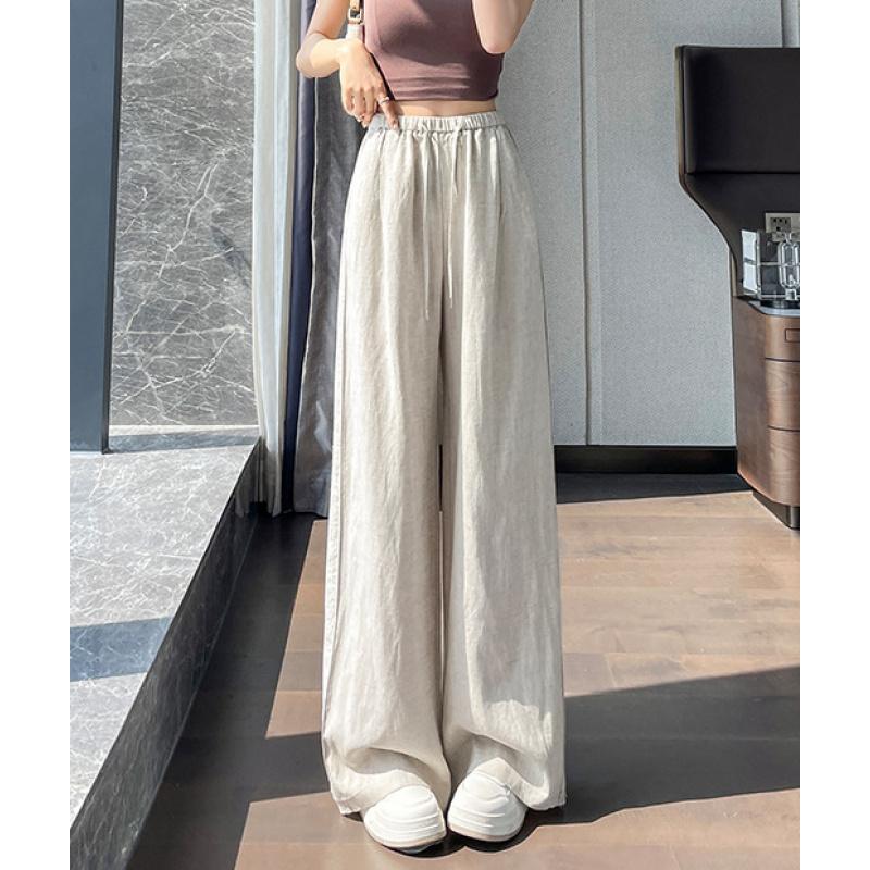 SAHINER 여성 밴딩 와이드 린넨 팬츠 여름 캐주얼 데일리룩 28,900원
