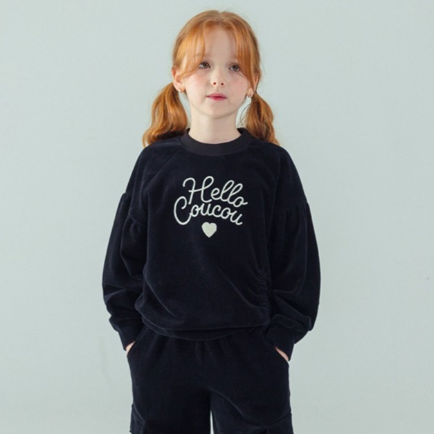 아이러브제이 아동용 헬로꾸꾸 벨로아 맨투맨 48,800원